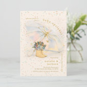 Invitation Pastel Parties scintillant Parapluie Floral Bottes (Debout devant)