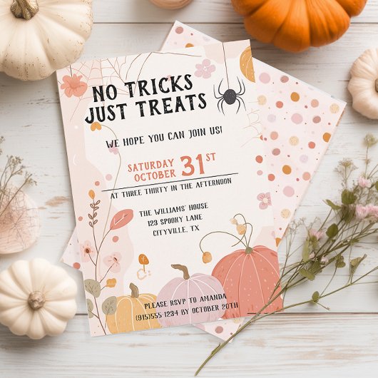 Invitation Pastel Pas de Tours Juste des Friandises pour Enfa