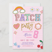 Invitation Pastel Patch Party Birthday (Devant)