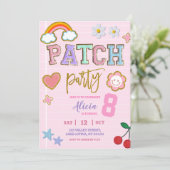 Invitation Pastel Patch Party Birthday (Debout devant)