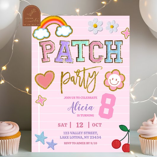 Invitation Pastel Patch Party Birthday