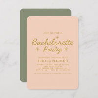 Pastel Peach Golden Typography Bachelorette Party