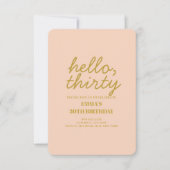 Invitation Pastel Peachy Bonjour Trente Anniversaire invitati (Devant)
