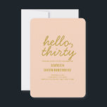 Invitation Pastel Peachy Bonjour Trente Anniversaire invitati<br><div class="desc">Pastel Peachy Bonjour Trente Typographie Invitation Anniversaire</div>