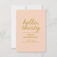 Pastel Peachy Bonjour Trente Anniversaire invitati