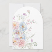 Invitation Pastel Peonies Arch Baptême (Dos)