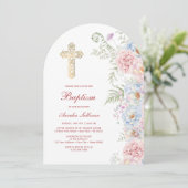 Invitation Pastel Peonies Arch Baptism (Debout devant)