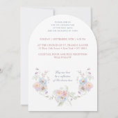 Invitation Pastel Peonies Frame Mariage catholique (Dos)