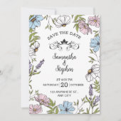 Invitation Pastel Pink and Green and Blue Save The Date (Devant)