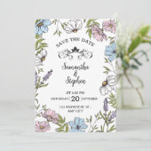 Invitation Pastel Pink and Green and Blue Save The Date (Debout devant)