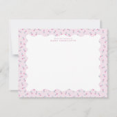 Invitation Pastel Pink Baby Floral Wavy Border Note Card (Devant)