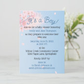 Invitation Pastel Pink Blue Green Pregnant bébé garçon douche (Debout devant)