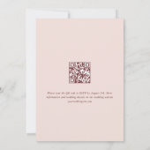 Invitation Pastel Pink Blush Boho Fleur sauvage code QR Maria (Dos)