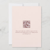 Invitation Pastel Pink Blush Boho Fleur sauvage code QR Maria (Dos)