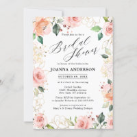 Pastel Pink Blush Rose Fête des mariées florale