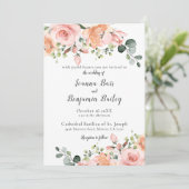 Invitation Pastel Pink Blush Rose Floral Mariage botanique (Debout devant)