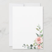 Invitation Pastel Pink Blush Rose Floral Mariage botanique (Dos)