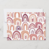 Invitation Pastel Pink Boho Arc-en-ciel Premier anniversaire (Dos)