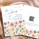 Invitation Pastel Pink Boho Fleur sauvage code QR Mariage<br><div class="desc">Pour plus de personnalisation,  cliquez sur "Personnaliser ce modèle",  puis sur "Modifier à l'aide de l'outil de conception". Élégant éditable facile à utiliser modèles mariage,  plus d'articles disponibles dans le magasin (invitations,  rsvp,  cartes de remerciements,  papeterie & décoration). Si vous avez besoin d'aide ou d'articles correspondants,  veuillez me contacter.</div>