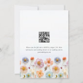 Invitation Pastel Pink Boho Fleur sauvage code QR Mariage (Dos)
