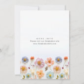 Invitation Pastel Pink Boho Fleur sauvage fête de graduation (Dos)