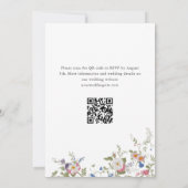 Invitation Pastel Pink Boho Floral Fleur sauvage Mariage QR (Dos)