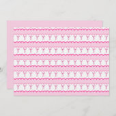 Invitation Pastel Pink Bow Seamless Pattern – Cute Aesthetic (Devant / Derrière)