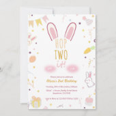 Invitation Pastel Pink Bunny 2e Birthday Hop Two It Invitatio (Devant)