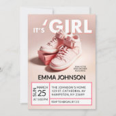 Invitation Pastel Pink C'est une fille Baby shower Basket (Devant)