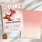 Invitation Pastel Pink C'est une fille Baby shower Basket