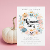 Invitation Pastel Pink Crâne Citrouille mignonne Halloween Pa