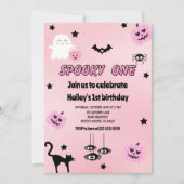 Invitation Pastel Pink Éffrayant 1er anniversaire (Devant)