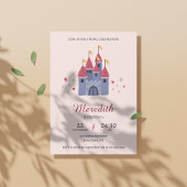 Invitation Pastel Pink Enchanted Castle Hearts & Stars Party