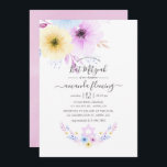 Invitation Pastel Pink et Blue Floral Bat mitzvah<br><div class="desc">Pastel fleurs bat mitzvah invitation personnalisable selon vos spécificités d'événement.</div>