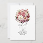 Invitation Pastel Pink et Cèdre Brown Floral Mariage d'été (Devant)