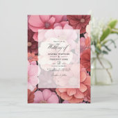 Invitation Pastel Pink et Cèdre Brown Floral Mariage d'été (Debout devant)