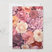 Invitation Pastel Pink et Cèdre Brown Floral Mariage d'été (Dos)