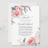 Invitation Pastel Pink et Grey Boho Floral Mariage virtuel (Devant)