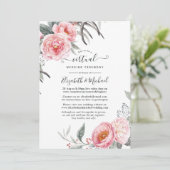 Invitation Pastel Pink et Grey Boho Floral Mariage virtuel (Debout devant)