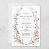 Invitation Pastel Pink Floral Fleurs sauvages (Devant)