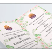 Invitation Pastel Pink Floral Mariage indien