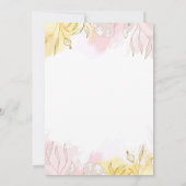 Invitation Pastel Pink Gold Floral Première Sainte Communion (Dos)