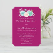 Invitation Pastel Pink & Green Floral Bouquet Mariage (Debout devant)