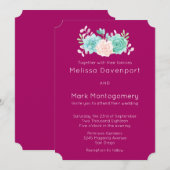 Invitation Pastel Pink & Green Floral Bouquet Mariage (Devant / Derrière)