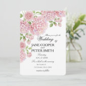 Invitation Pastel pink hydrangeas and roses Budget Wedding  I (Debout devant)