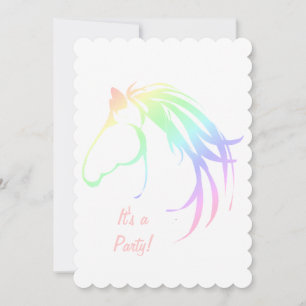 Invitation Pastel Pink Lavender Horse Anniversaire Personnali