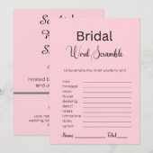 Invitation Pastel Pink Mot de début de jeu (Devant / Derrière)