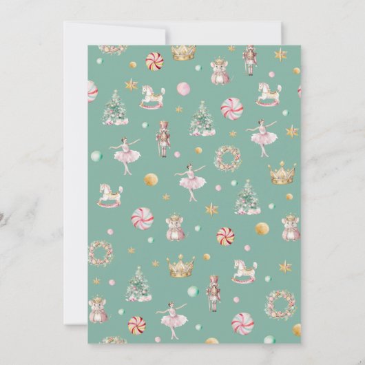 Invitation Pastel Pink Nutcracker Terre de sucreries Annivers (Dos)