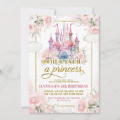 Invitation Pastel Pink Princess Château Royal 4e anniversaire (Devant)