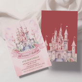 Invitation Pastel Pink Princess Château Royal 4e anniversaire